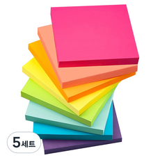 동아피엠에스 형광 점착 메모 패드 8색 세트 76 x 76 mm, 혼합색상, 400매, 5세트