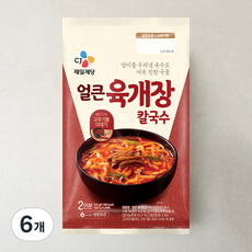 CJ제일제당 얼큰 육개장 칼국수 2인분, 414g, 6개
