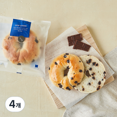 도제식빵 초코칩 베이글, 100g, 4개, 1개입