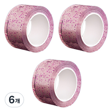 알로데 스팽글 버블 양면테이프 5cm x 3m, TYPE04 핑크, 6개