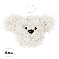 푸들 모루 멍멍 강아지 인형 키링 DIY패키지, 1흰색, 4세트