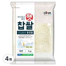 산들해랑 정남진장흥 용두농협 국내산 찹쌀, 1kg, 4개