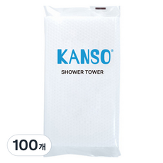 간소 더 도톰한 여행용 개별포장 일회용 샤워타올, 화이트, 100개, 1개입