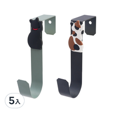 TRENY 簡約貓咪 混合色 5入 門後掛勾 牆面掛勾