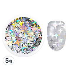 젤로젤로 키라키라 네일 글리터, GL126 홀로그램, 5개