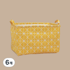 All High布質方形衣物書本化妝品收納籃, 22 黃米, 6個