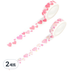Life Point水彩顏料遮蔽膠帶 愛心+鑽石, 混色, 2組