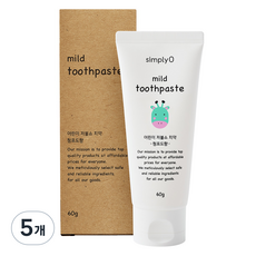 simplyO 溫和兒童低氟牙膏青葡萄味, 60g, 5個
