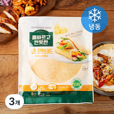 올바르고반듯한 치즈 플랫브레드 (냉동), 20g, 8개입, 3개