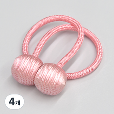 아라크네 커튼 자석 타이백 44 x 3 cm, 핑크, 4개