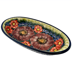 Cerraf 波蘭陶 雅紅之宴系列 橢圓小碟 18.5 x 9.5cm, 1個, 混和顏色