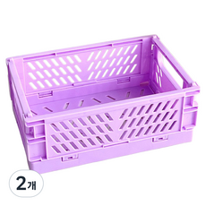 맙소샵 데스크탑 가정용 접이식 잡화 수납 폴딩박스 15 x 10 x 5.8 cm BRP2726, 퍼플S, 2개