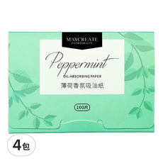 M'AYCREATE 健美創研 香氛吸油面紙 薄荷香氛, 4包, 100張