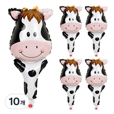 LivingDA 手持棒動物氣球, 乳牛, 10個