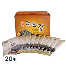 광천김 황토소금 광천 재래 전장김 25g, 20개