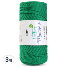 니뜨 뉴 코튼 마크라메 뜨개실 150g, 3개, 25브라이트그린