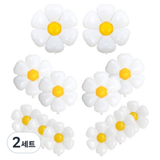 코히모 데이지 꽃 파티 풍선 대형 2p + 중형 4p + 소형 6p 세트, 2세트, 혼합색상