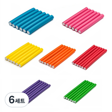 esthe HauteZen 嬉皮水波紋燙髮 自助髮根豐盈燙髮 髮捲造型器 7種 x 6p + 收納袋組合, 混合色, 6套