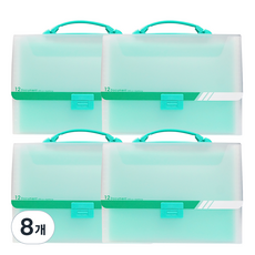 A4 12분류 수입 도큐멘트파일 Up0187, 녹색, 8개