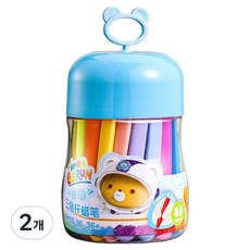 스모글 귀여운 손에 묻지 않는 크레용 블루통, 2개, 36색