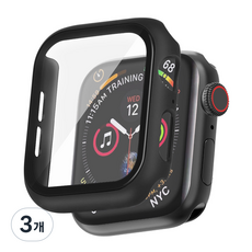 iamdue Apple Watch 混合式全包覆保護殼, 全黑, 3個