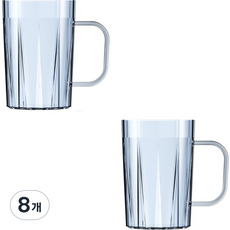 THE ZAKKA 簡約亞克力透明浴室牙刷杯均碼, 8個, 藍色