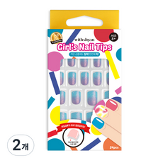 위드샨 어린이 걸즈 네일 팁, 03 베이비캔디, 2개