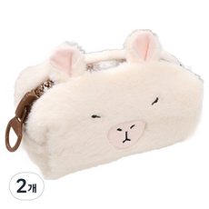 ARTJOY 大拉鍊水豚鉛筆盒, 2個, 米色