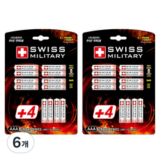 스위스밀리터리 알카라인 AAA 건전지 카드형, 12개입, 6개