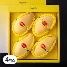 수플린 태국산 골드망고 선물세트, 1.4kg(4입), 4박스