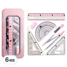 Thumbsmine 文具圓規8件組 粉紅色 180 x 76 mm, 6套