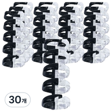 리미트 5공 투명 루즈링 바인더링 42 x 15 mm, 블랙 + 화이트, 30개, 13mm