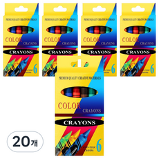 루나그린 깨끗한 크레파스, 20개, 6색