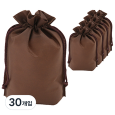 SYP 巧克力色不織布立式束口袋, 單一顏色, 30入