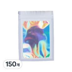 올하이 컬러풀 오로라 다용도 OPP 소품 포카 포장 지퍼백 슬리브 포장봉투 7.5 x 10 cm, 화이트, 150개