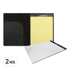 KKOMKKOMI 黏土活頁夾 A4+法律便條紙 2種, 黑色（粘合劑），黃色，白色（皇家墊）, 2套