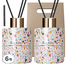 플렌느 마블 니치 향 디퓨저 + 스틱 랜덤발송 10p + 쇼핑백 세트, 피오니블룸, 200ml, 6개