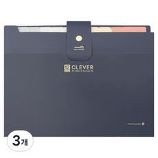 모닝글로리 클레버 12분류 간편 도큐멘트 파일, 네이비, 3개