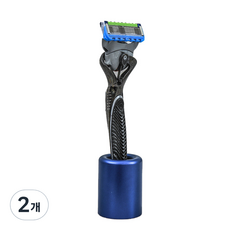 鐵匠鋁圓形剃須刀架藍色, 1入, 2個