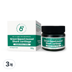 식스스텝 반려동물 초록입홍합 1000mg + 상어연골 영양제, 뼈/관절강화, 60g, 3개