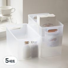 I'm Home Living ZINI 簡約置物籃收納盒, 透明, 2號(160 x 300 x 150 mm), 5套