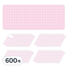 방수 리무버블 라벨지 견출지 네임스티커 체크핑크, 600개, 1개입