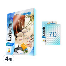 올바른라벨 투명방수라벨 레이저용 원형, 70칸, 100개