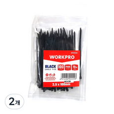 워크프로 케이블타이 100 WP329009 100p, 2개, 흑색