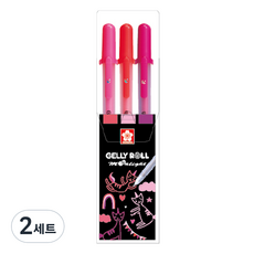 GELLY ROLL 月光中性筆 1.0mm 3入組 A, 2套, 螢光朱紅 + 螢光粉紅 + 玫瑰