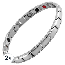 Solsoldamda 磁石手環 銀色 廣東鍍金 補色 22cm, 2個