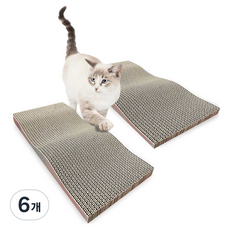 네이처펫 고양이 키튼용 곡선형 보드 스크래처, 혼합색상, 6개