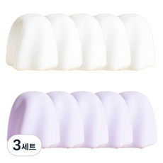 JUSTPICK 실리콘 치약 뚜껑 스퀴저 핸드크림 짜개 2종 x 5p 세트, 화이트, 라이트퍼플, 3세트