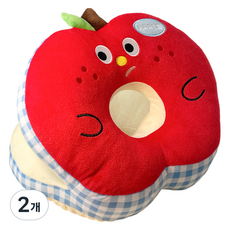 소울리치 깜찍한 사과 낮잠베개, 블루 체크, 2개