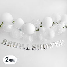 파티아일랜드 브라이덜샤워 벌룬 클라우드 파티 세트, 화이트, 2세트